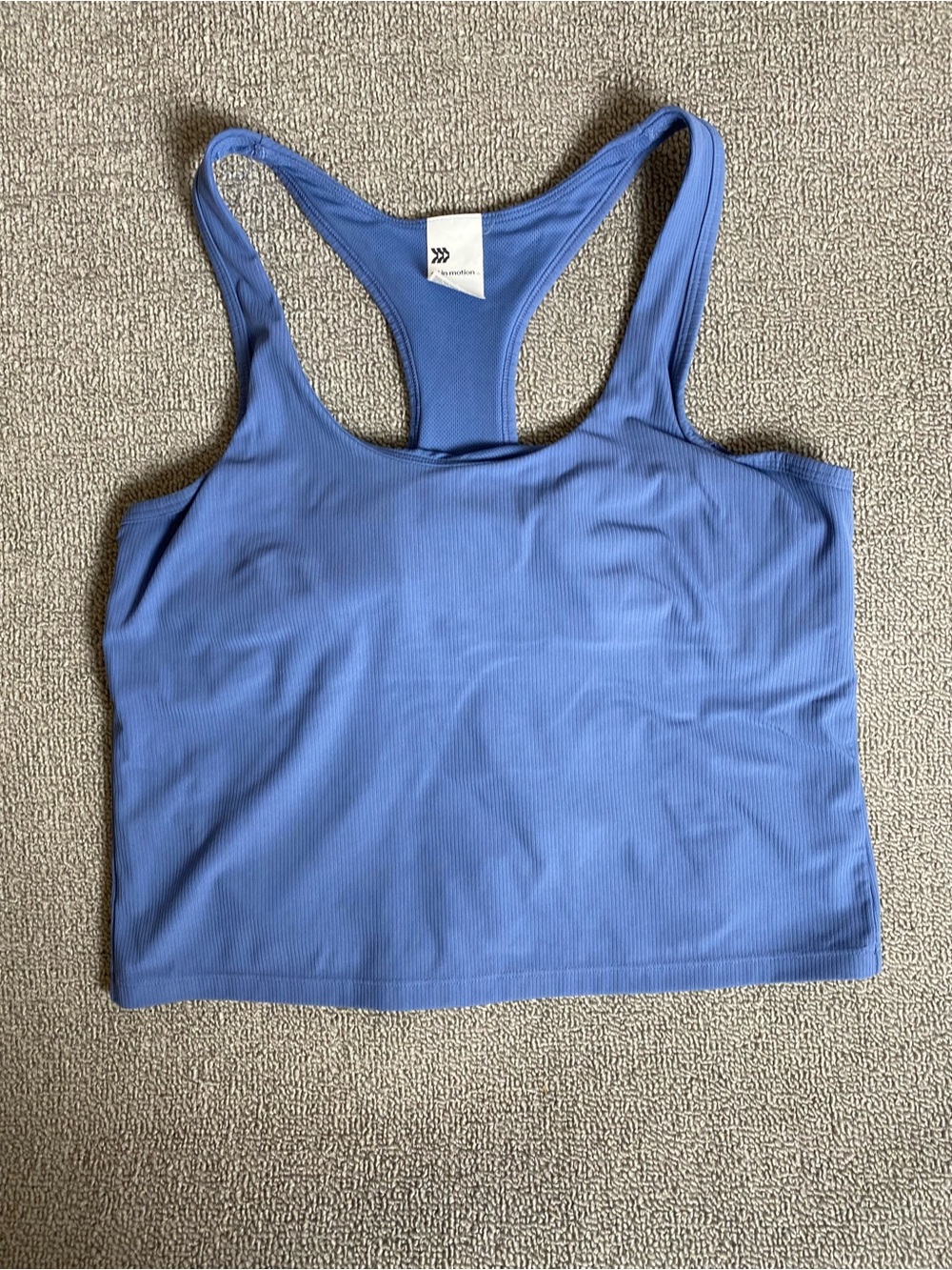 All in Motion Racerback Cropped Tank W Built in Light Support Sports Bra- Yoga